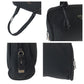 PRADA Tote Bag Nylon Black SilverMetal Tote Bag Shoulder Bag Test Triangle With logo Women Used Authentic