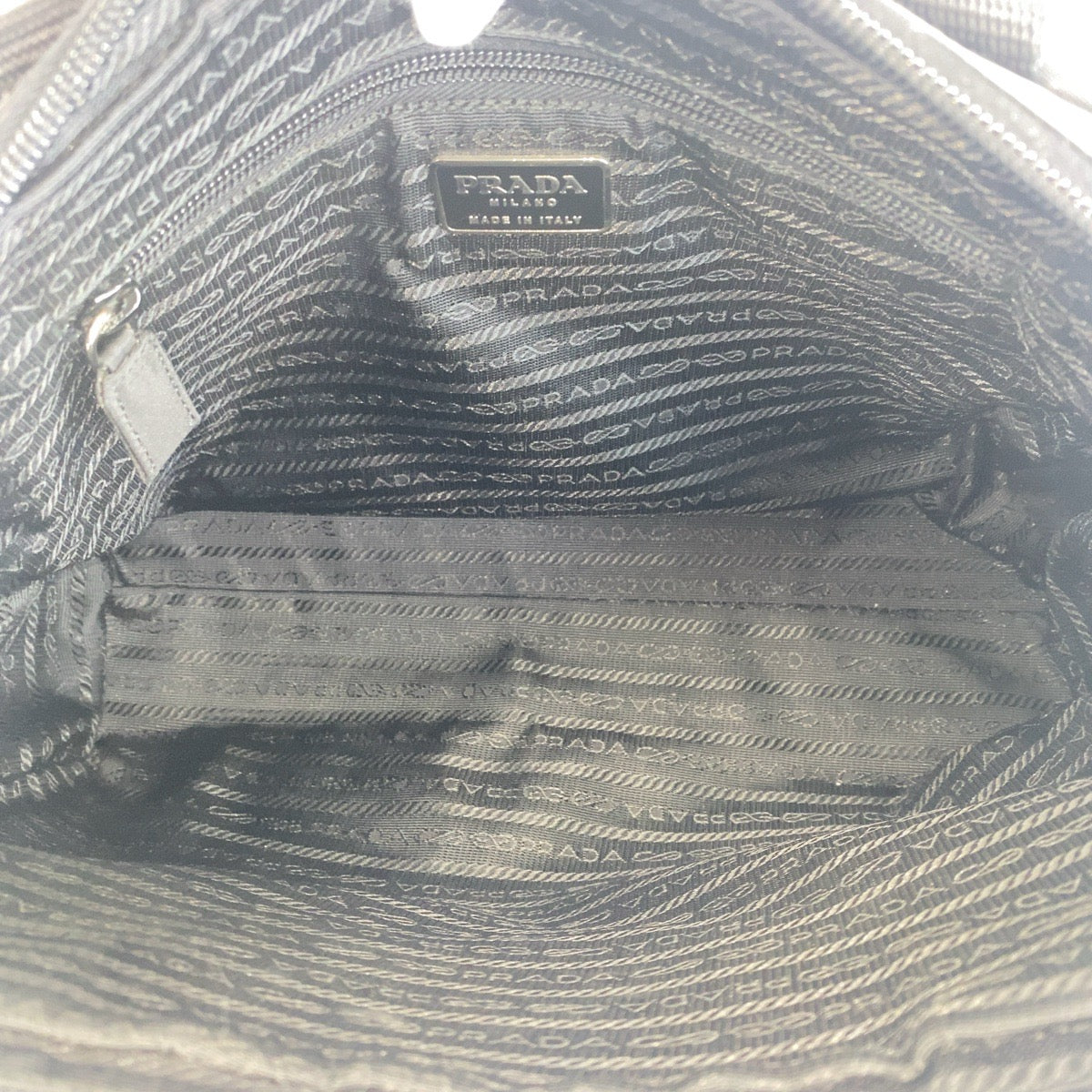PRADA Tote Bag Nylon black Tote Bag handbag Test Triangle With logo Women Used Authentic