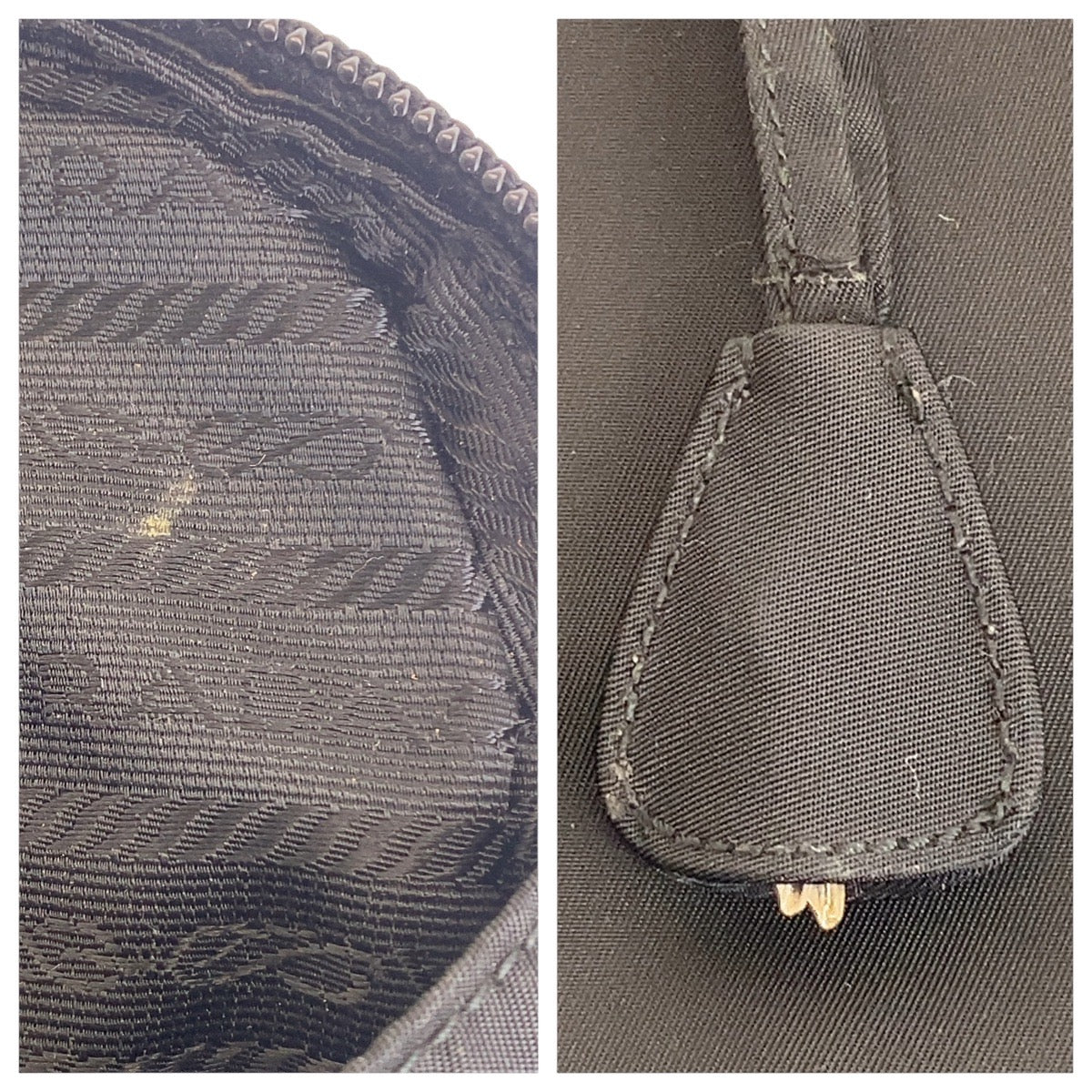 PRADA Tote Bag Nylon black Tote Bag handbag Test Triangle With logo Women Used Authentic