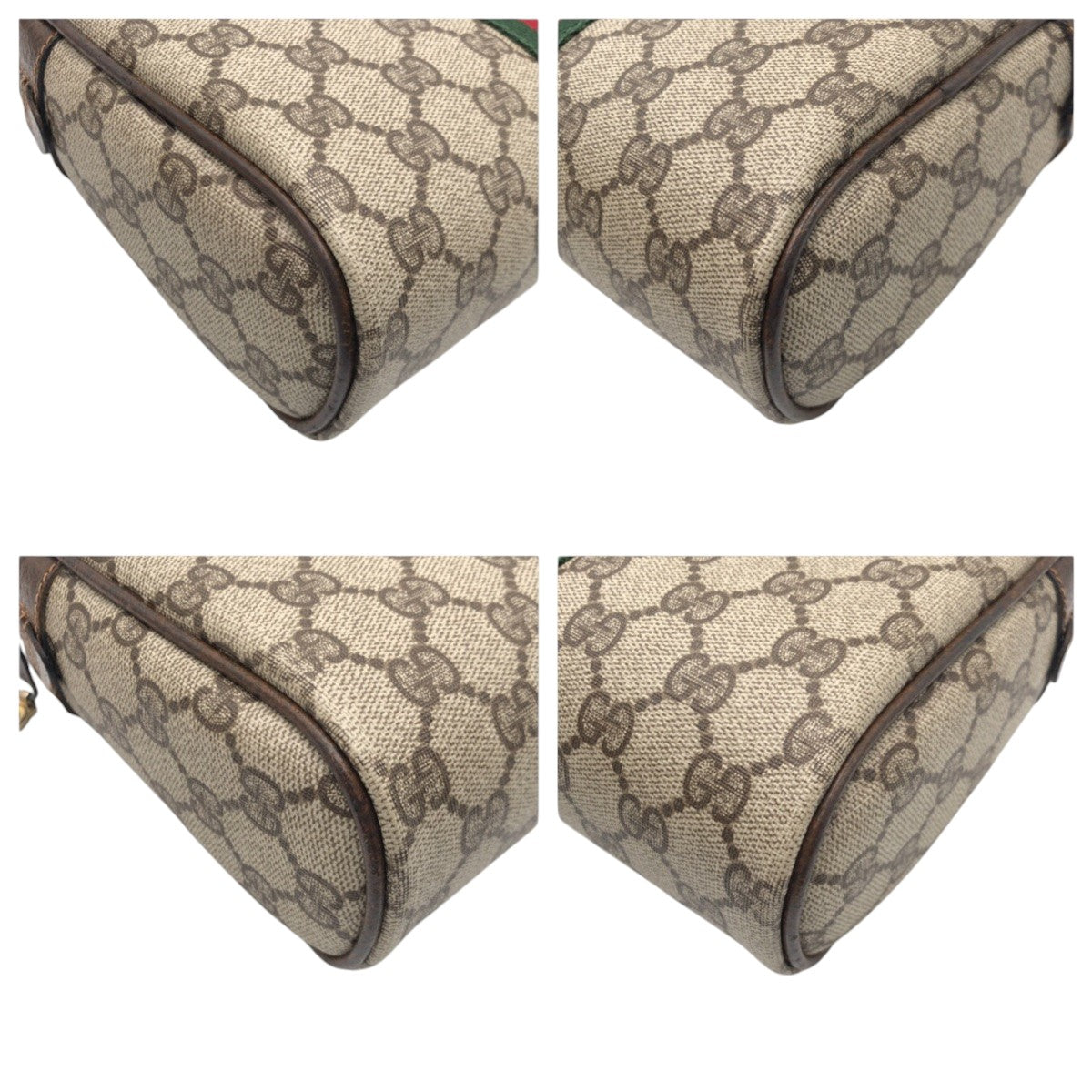 GUCCI Clutch bag 98 16 014 GG Supreme Canvas Brown Gold Metal Clutch bag, business bag, pouch, unisex Sherry line Women Used Authentic