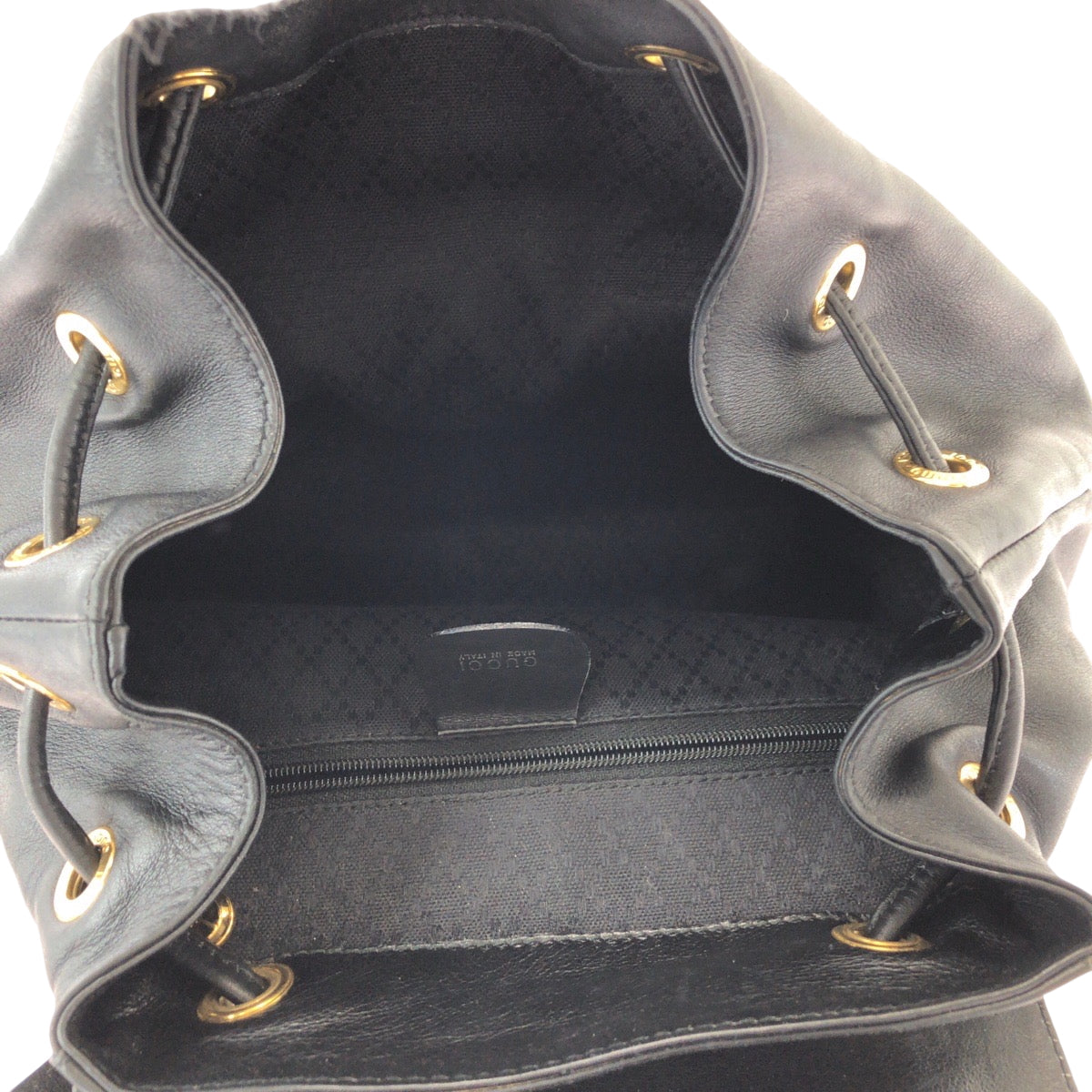 GUCCI Backpack 003 2058 0016 leather Black Brown Backpack Backpack Bamboo Old Gucci Women Used Authentic