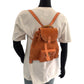 GUCCI Backpack 003 3444 0030 Suede Orange Brown Gold Metal Backpack Backpack Bamboo Women Used Authentic