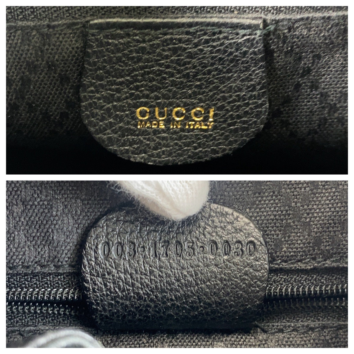 GUCCI Backpack 003 1705 0030 Suede, Leather Black GoldMetal Backpack bag pack Bamboo Women Used Authentic