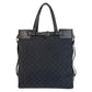 GUCCI Tote Bag 107736 GG canvas, leather Black black Tote Bag Shoulder Bag Women Used Authentic