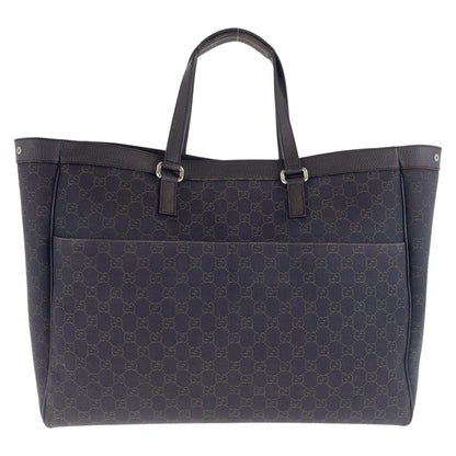 GUCCI Tote Bag 308410 GG canvas, leather Brown Silver Metal Tote Bag Shoulder Bag Unisex Women Used Authentic
