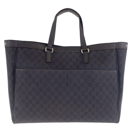 GUCCI Tote Bag 308410 GG canvas, leather Brown Silver Metal Tote Bag Shoulder Bag Unisex Women Used Authentic