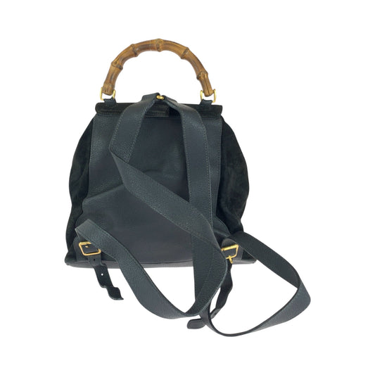 GUCCI Backpack 003 58 0016 Suede black brown Backpack Backpack Bamboo Old Gucci Women Used Authentic