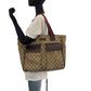 GUCCI Tote Bag 161836 GG canvas Brown beige Tote Bag Shoulder Bag Unisex Sherry line Women Used Authentic