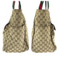 GUCCI Tote Bag 161836 GG canvas Brown beige Tote Bag Shoulder Bag Unisex Sherry line Women Used Authentic