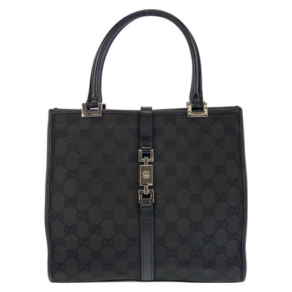 GUCCI Handbag 002 1065 GG canvas, leather Black black Handbag Tote Bag Jackie Women Used Authentic
