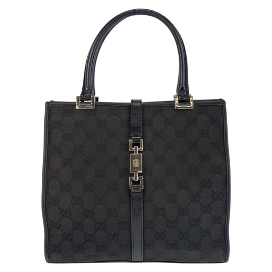 GUCCI Handbag 002 1065 GG canvas, leather Black black Handbag Tote Bag Jackie Women Used Authentic
