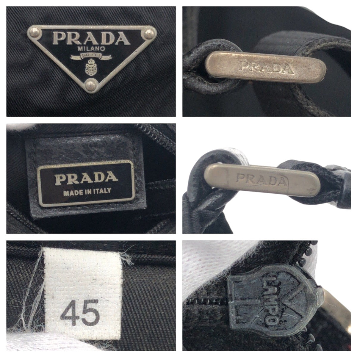 PRADA Shoulder Bag Nylon Black black Shoulder bag unisex Test Triangular logo mens Used Authentic