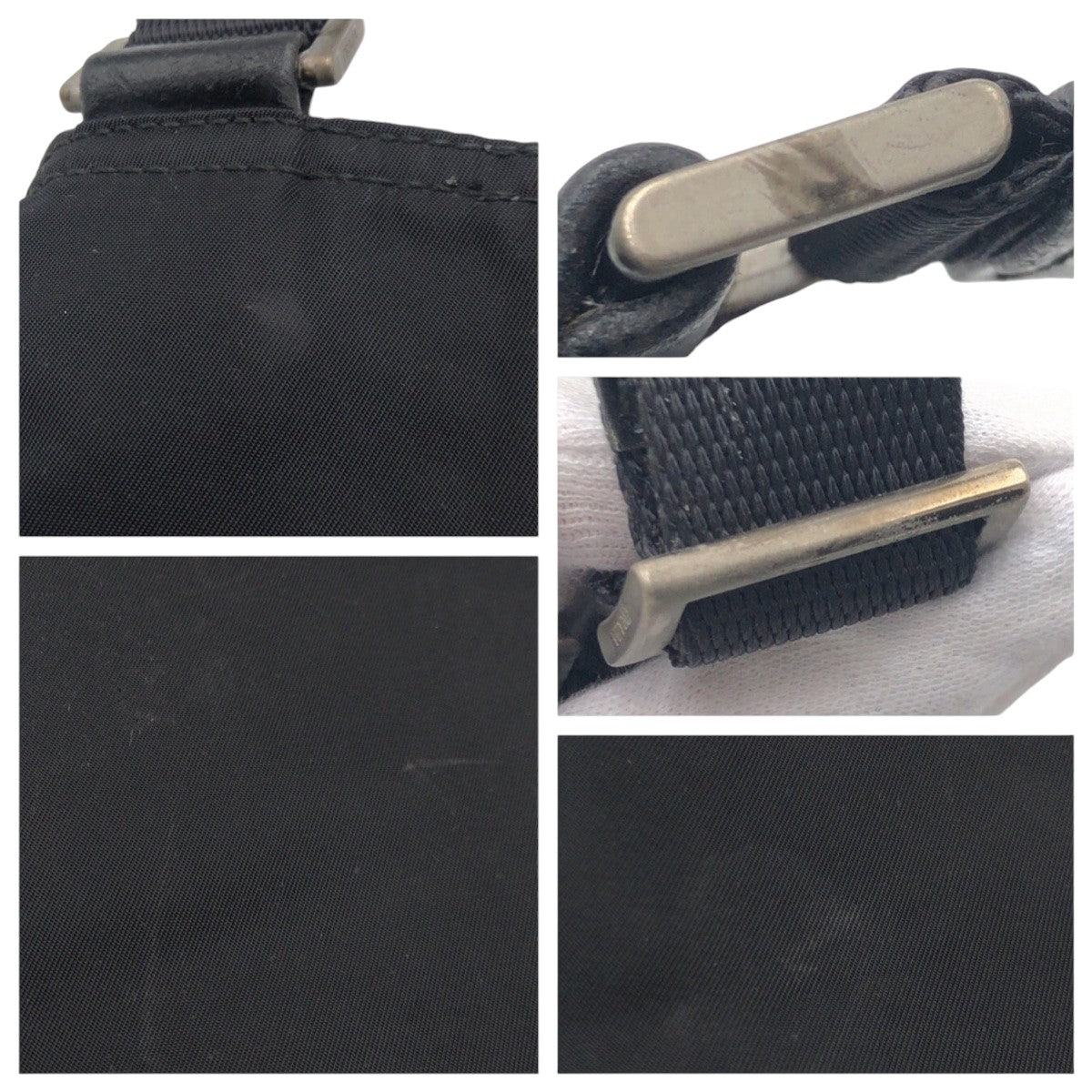 PRADA Shoulder Bag Nylon Black black Shoulder bag unisex Test Triangular logo mens Used Authentic