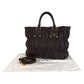 PRADA Tote Bag leather Brown Gold Metal Tote Bag Shoulder Bag 2way Women Used Authentic