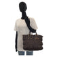 PRADA Tote Bag leather Brown Gold Metal Tote Bag Shoulder Bag 2way Women Used Authentic