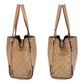 GUCCI Tote Bag 130736 GG canvas, leather Beige Gold Metal Tote Bag Shoulder Bag Abbey Women Used Authentic
