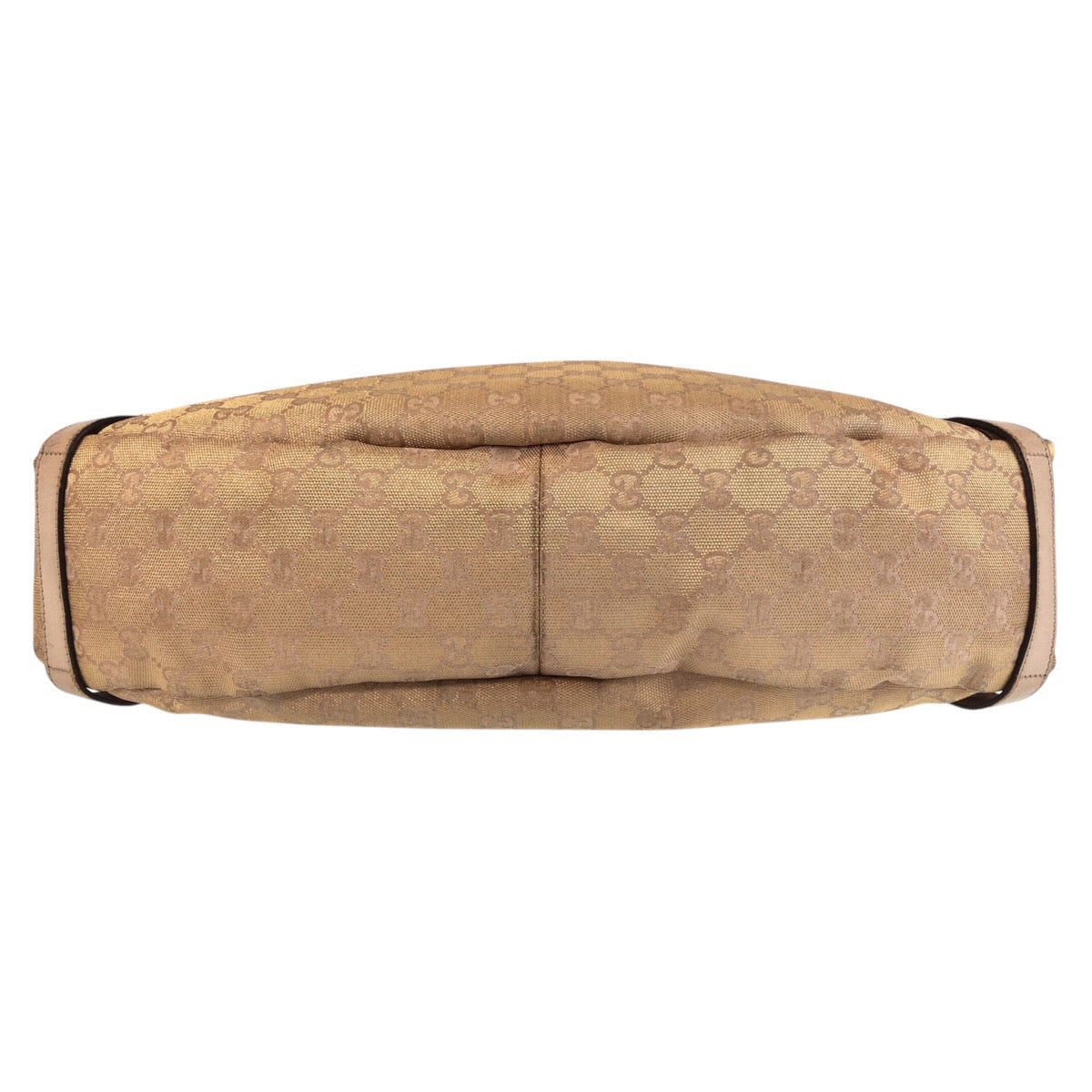 GUCCI Tote Bag 130736 GG canvas, leather Beige Gold Metal Tote Bag Shoulder Bag Abbey Women Used Authentic