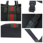 GUCCI Backpack 387105 canvas Black red green Backpack Tote Bag 2way Sherry line mens Used Authentic