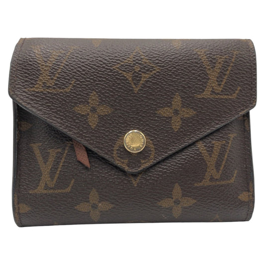 LOUIS VUITTON Tri-fold wallet M62472 PVC Brown Tri-fold wallet Compact wallet Monogram Portefeuille Victorine Women Used Authentic