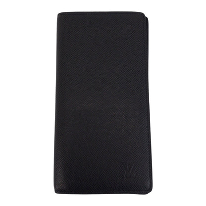 LOUIS VUITTON Long Wallet Purse M30179 leather Black SilverMetal Long Wallet Purse Taiga Portefeuille Braza mens Used Authentic