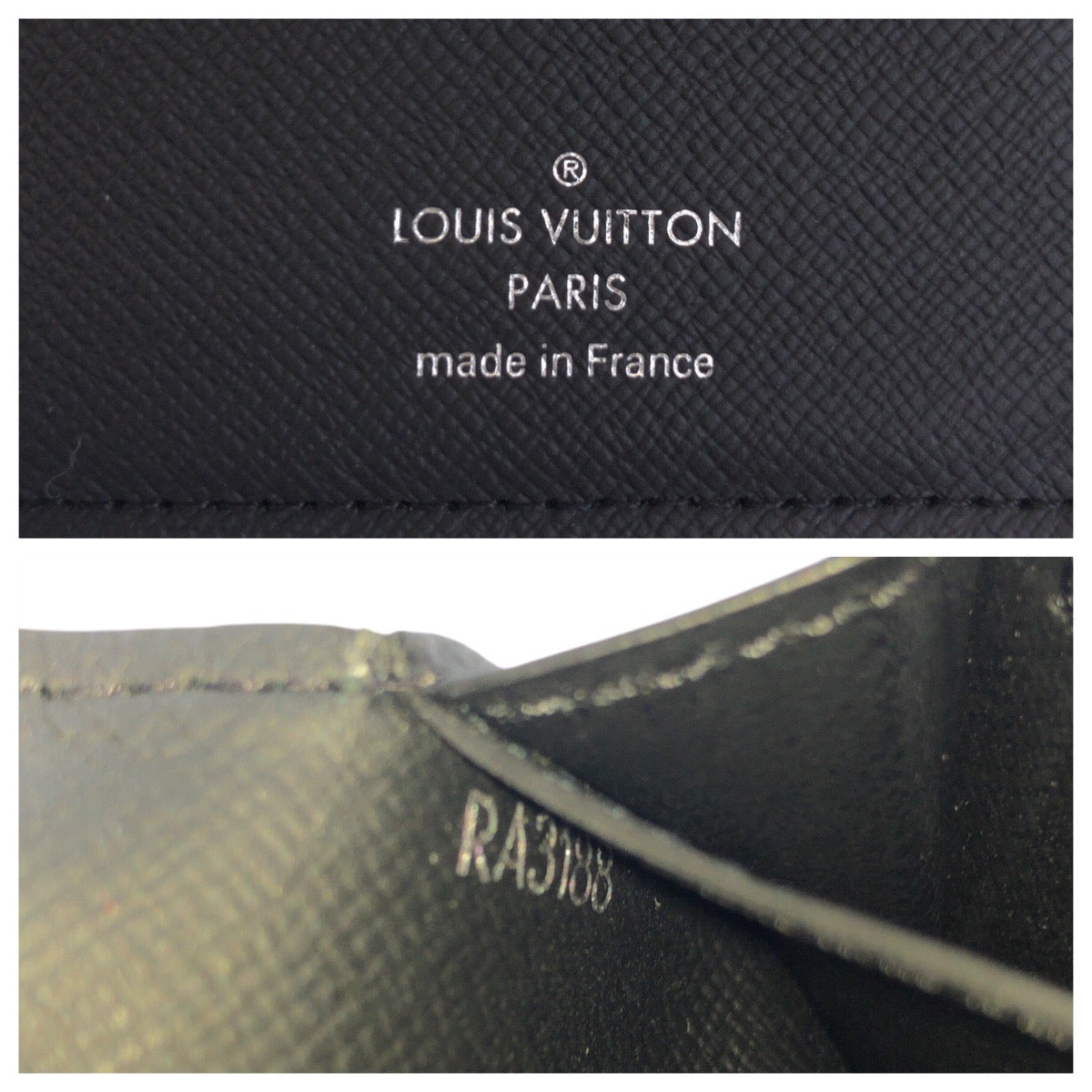 LOUIS VUITTON Long Wallet Purse M30179 leather Black SilverMetal Long Wallet Purse Taiga Portefeuille Braza mens Used Authentic