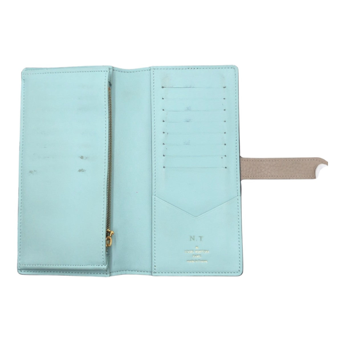 LOUIS VUITTON Long Wallet Purse M81367 leather beige galle Long Wallet Purse Long wallet unisex LV Vertical Women Used Authentic