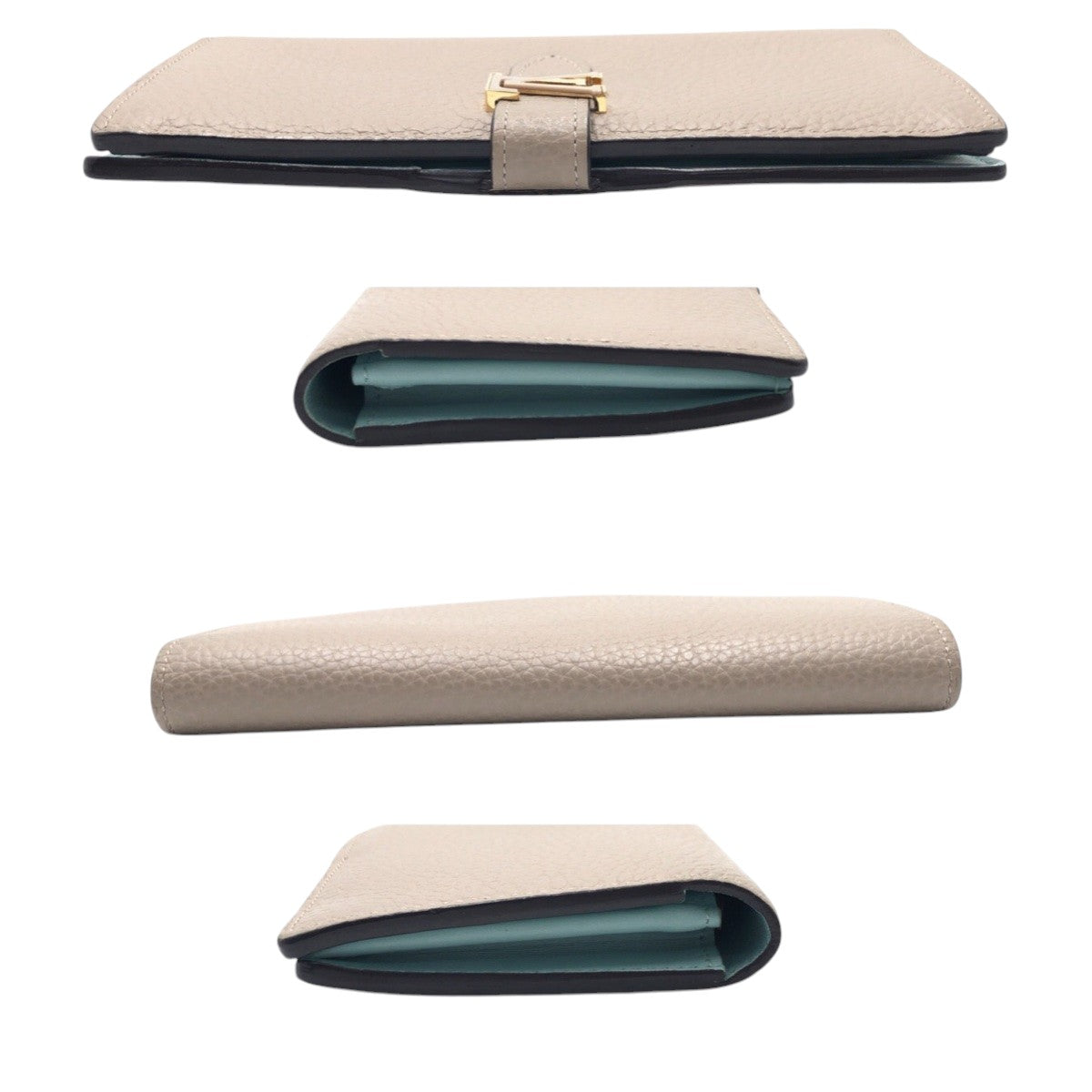 LOUIS VUITTON Long Wallet Purse M81367 leather beige galle Long Wallet Purse Long wallet unisex LV Vertical Women Used Authentic