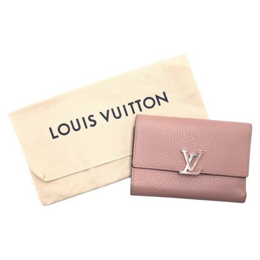 LOUIS VUITTON Tri-fold wallet M62156 leather pink Tri-fold Wallet Folded Wallet Compact Wallet Portefeuille Capsine Women Used Authentic