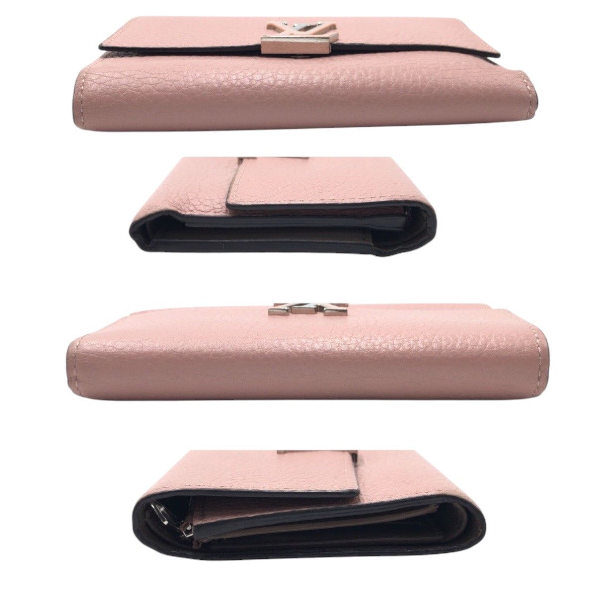 LOUIS VUITTON Tri-fold wallet M62156 leather pink Tri-fold Wallet Folded Wallet Compact Wallet Portefeuille Capsine Women Used Authentic