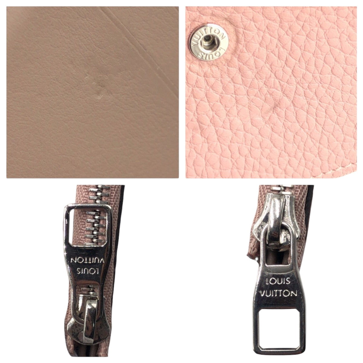 LOUIS VUITTON Tri-fold wallet M62156 leather pink Tri-fold Wallet Folded Wallet Compact Wallet Portefeuille Capsine Women Used Authentic