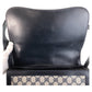 GUCCI Shoulder Bag GG Supreme canvas, leather Gray navy Sherry Line Old Gucci Women Used Authentic
