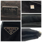 PRADA Shoulder Bag Nylon Black Silver Metal Hobo One Shoulder Bag with Plastic Handle Test Triangle With logo Women Used Authentic