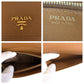 PRADA Long Wallet Purse leather Brown Camel Gold Metal Long Wallet Purse Long wallet unisex Safiano Women Used Authentic