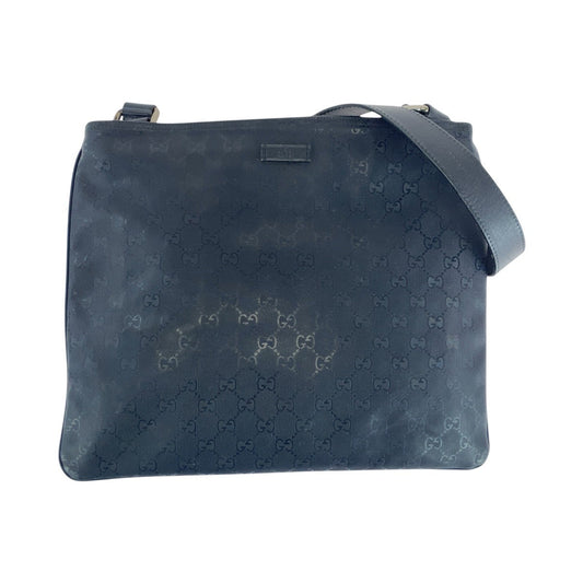 GUCCI Shoulder Bag 201446 GG canvas, leather Black SilverMetal Shoulder Bag Pochette Unisex GG implementation Women Used Authentic