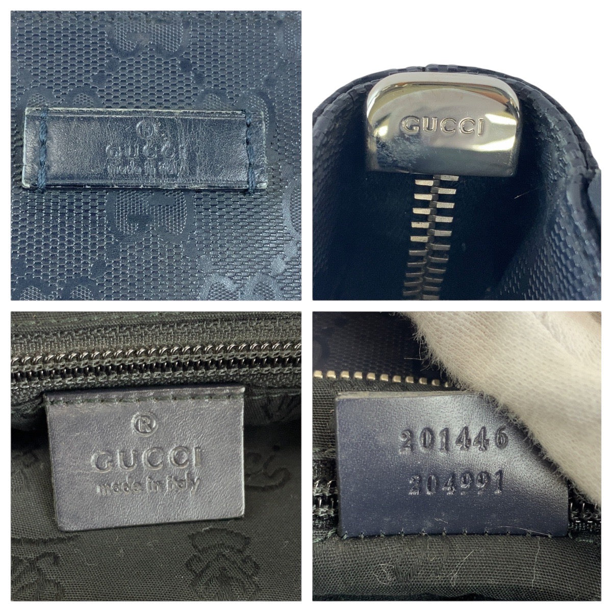 GUCCI Shoulder Bag 201446 GG canvas, leather Black SilverMetal Shoulder Bag Pochette Unisex GG implementation Women Used Authentic