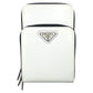 PRADA Shoulder Bag enamel white Shoulder Bag Pochette Unisex Triangular logo Women Used Authentic