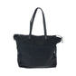 PRADA Tote Bag Nylon Black SilverMetal Tote Bag Shoulder Bag Test Triangle With logo Women Used Authentic