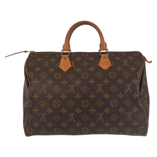 LOUIS VUITTON Handbag M41524 PVC, Leather Brown Gold Metal Handbag Boston Duffel bag Monogram Speedy 35 Women Used Authentic