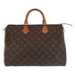 LOUIS VUITTON Handbag M41524 PVC, Leather Brown Gold Metal Handbag Boston Duffel bag Monogram Speedy 35 Women Used Authentic