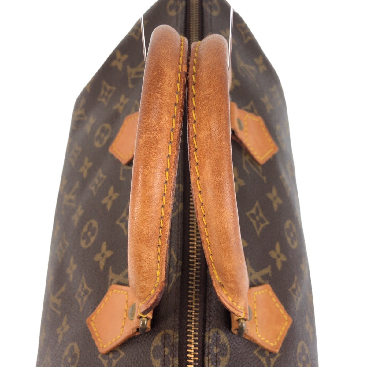 LOUIS VUITTON Handbag M41524 PVC, Leather Brown Gold Metal Handbag Boston Duffel bag Monogram Speedy 35 Women Used Authentic
