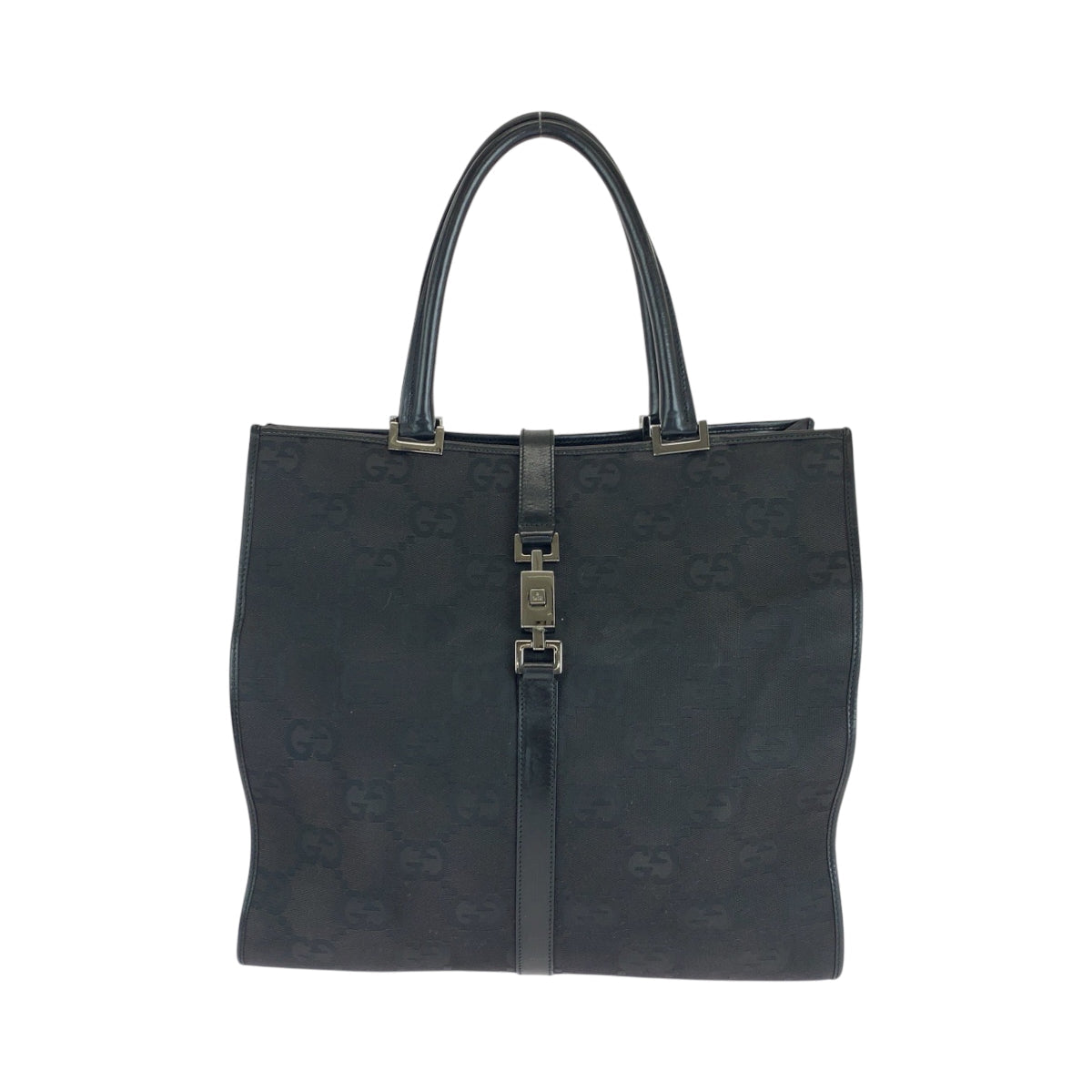 GUCCI Tote Bag 002 1064 GG canvas black Tote Bag handbag Jackie Women Used Authentic