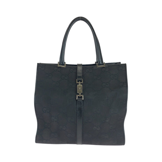 GUCCI Tote Bag 002 1064 GG canvas black Tote Bag handbag Jackie Women Used Authentic