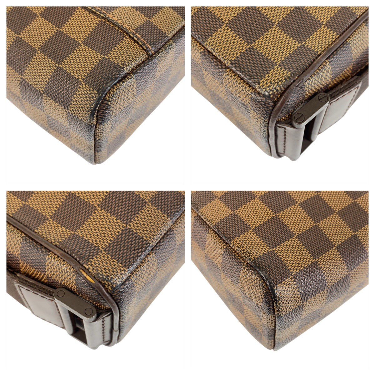 LOUIS VUITTON Shoulder Bag N41442 PVC Brown Gold Metal Shoulder Bag pochette Damier Olaf Women Used Authentic