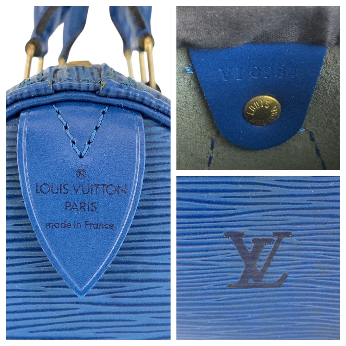 LOUIS VUITTON Handbag M43015 leather blue Handbag Boston Duffel bag Epi Speedy 25 Women Used Authentic