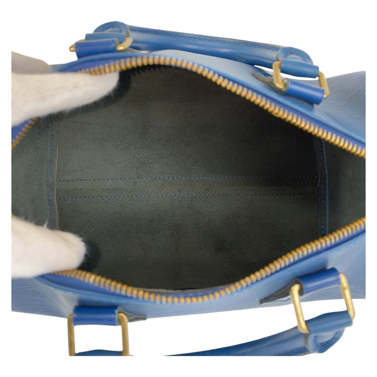 LOUIS VUITTON Handbag M43015 leather blue Handbag Boston Duffel bag Epi Speedy 25 Women Used Authentic