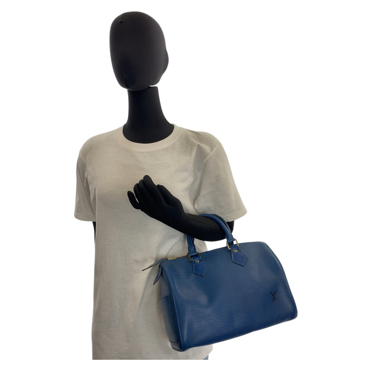 LOUIS VUITTON Handbag M43015 leather blue Handbag Boston Duffel bag Epi Speedy 25 Women Used Authentic