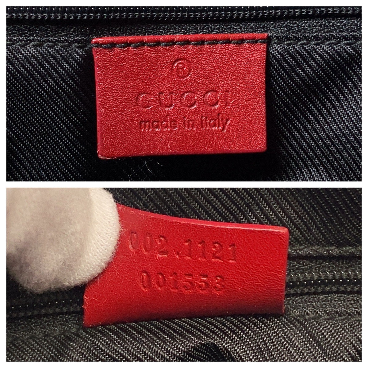 GUCCI Tote Bag 002 1121 GG canvas, leather Beige red Women Used Authentic