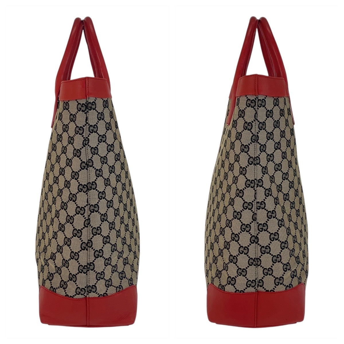 GUCCI Tote Bag 002 1121 GG canvas, leather Beige red Women Used Authentic