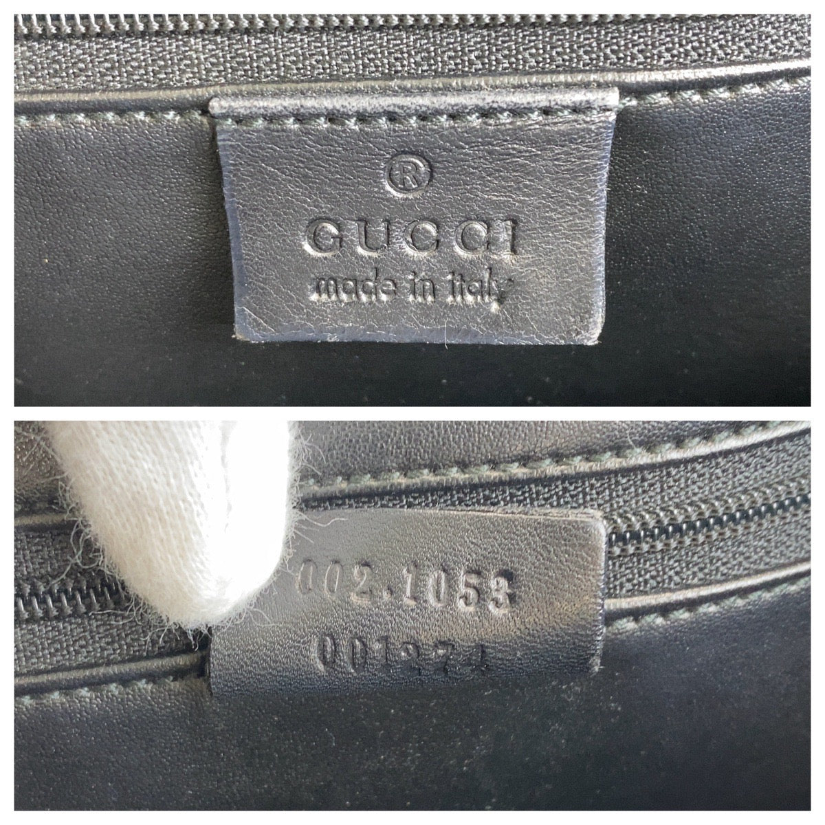 GUCCI Tote Bag 002 1053 GG canvas, leather Black SilverMetal Tote Bag Shoulder Bag Women Used Authentic