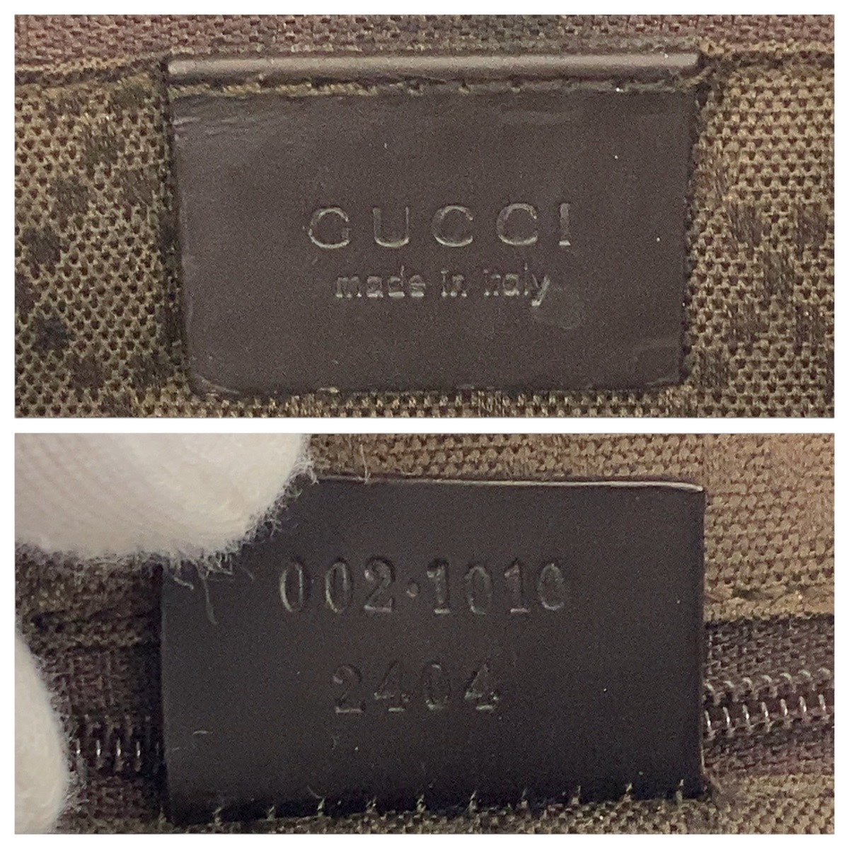 GUCCI Tote Bag 002 1010 GG canvas Brown Black SilverMetal Tote Bag handbag Bamboo Women Used Authentic